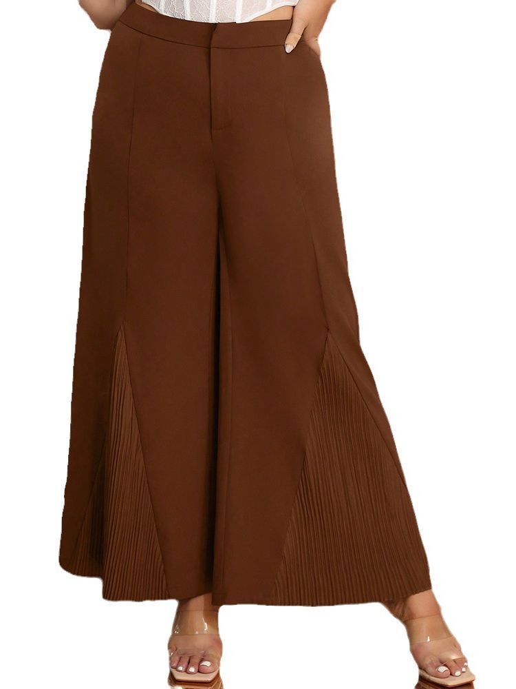High-Waisted Wide Leg Trousers Casual Street Style