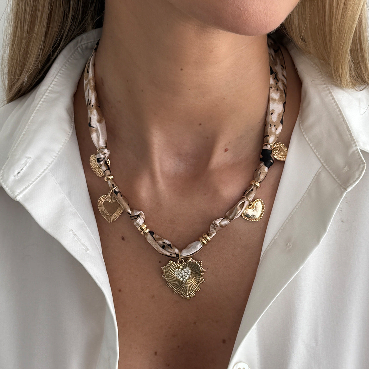 Starfish Shell Pendant Necklace Creative Layered Choker Chain For Women