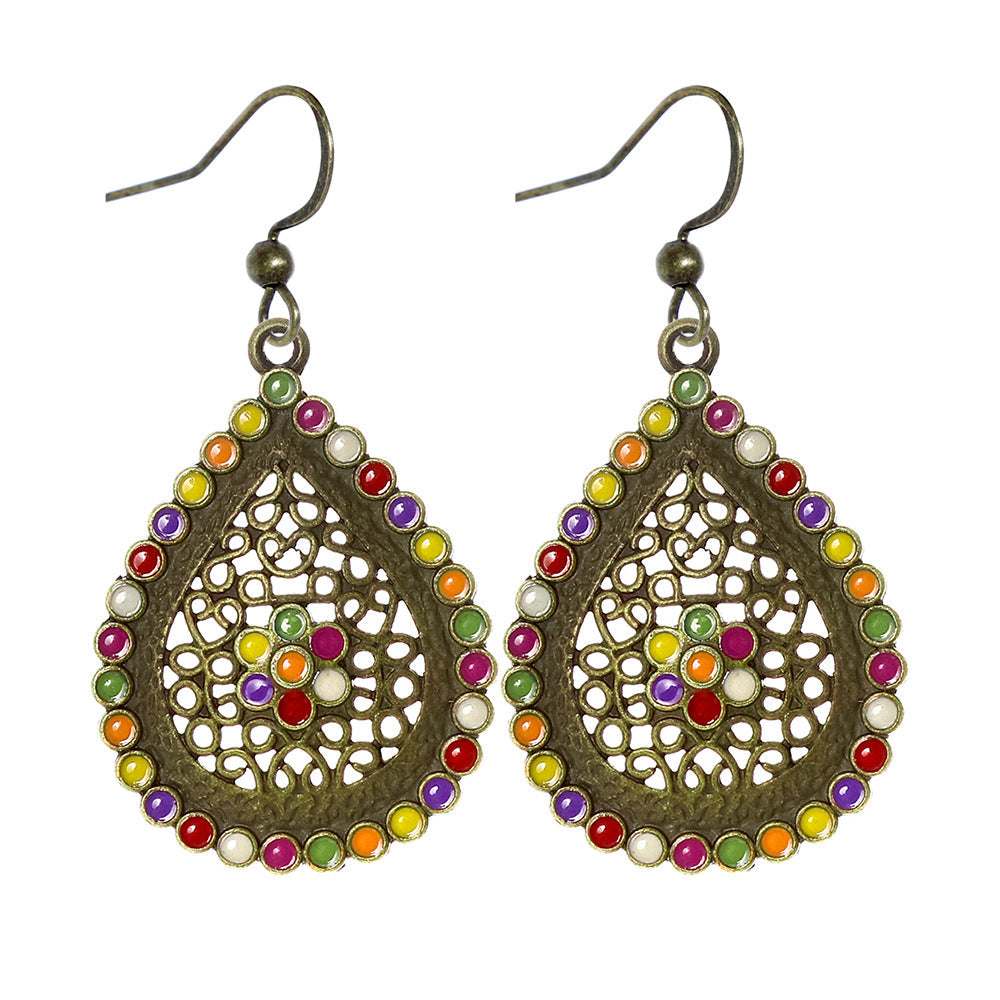 Bohemian Style Dangle Earrings Fashionable Colorful Vacation Accessories
