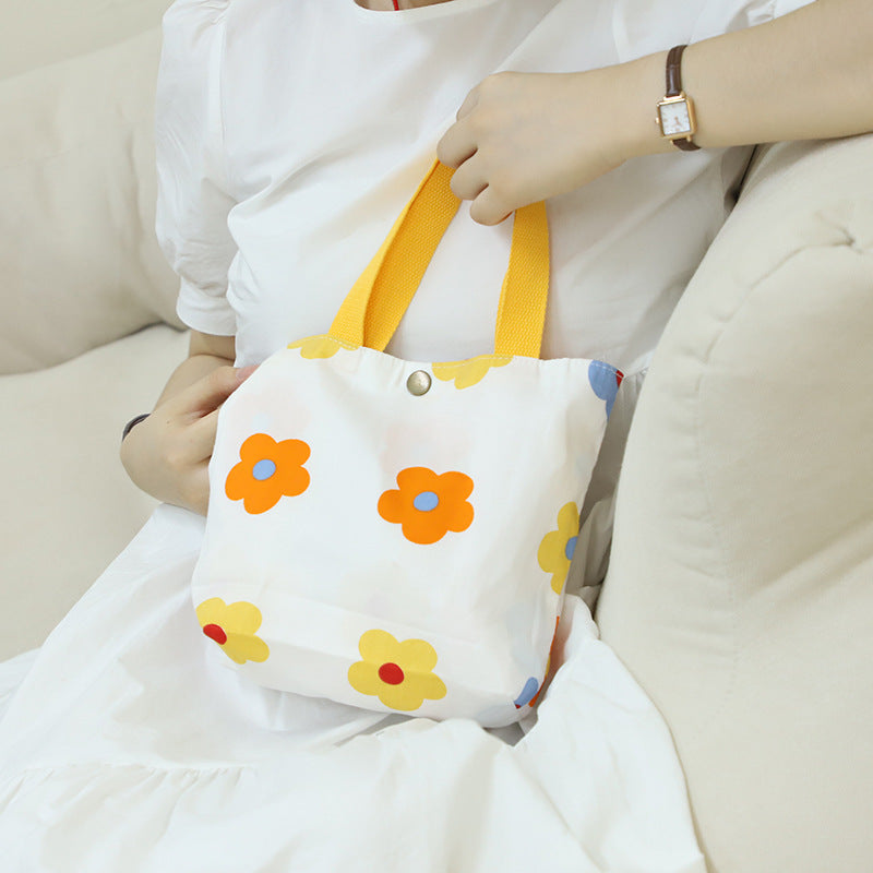 Cotton Mini Tote Bag Lightweight Summer Floral Handbag
