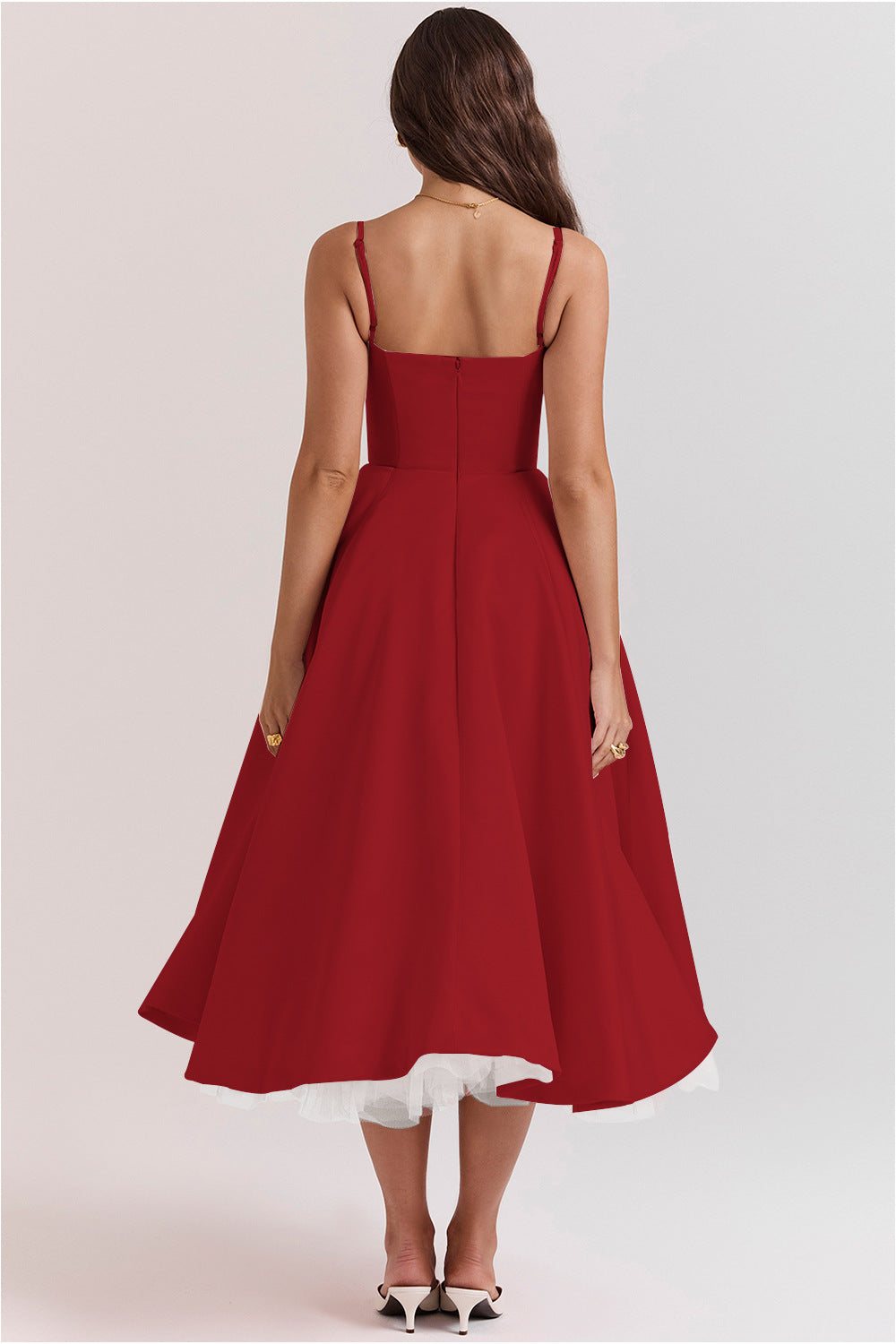 Layered Sweet Spaghetti Puffy Party Dress