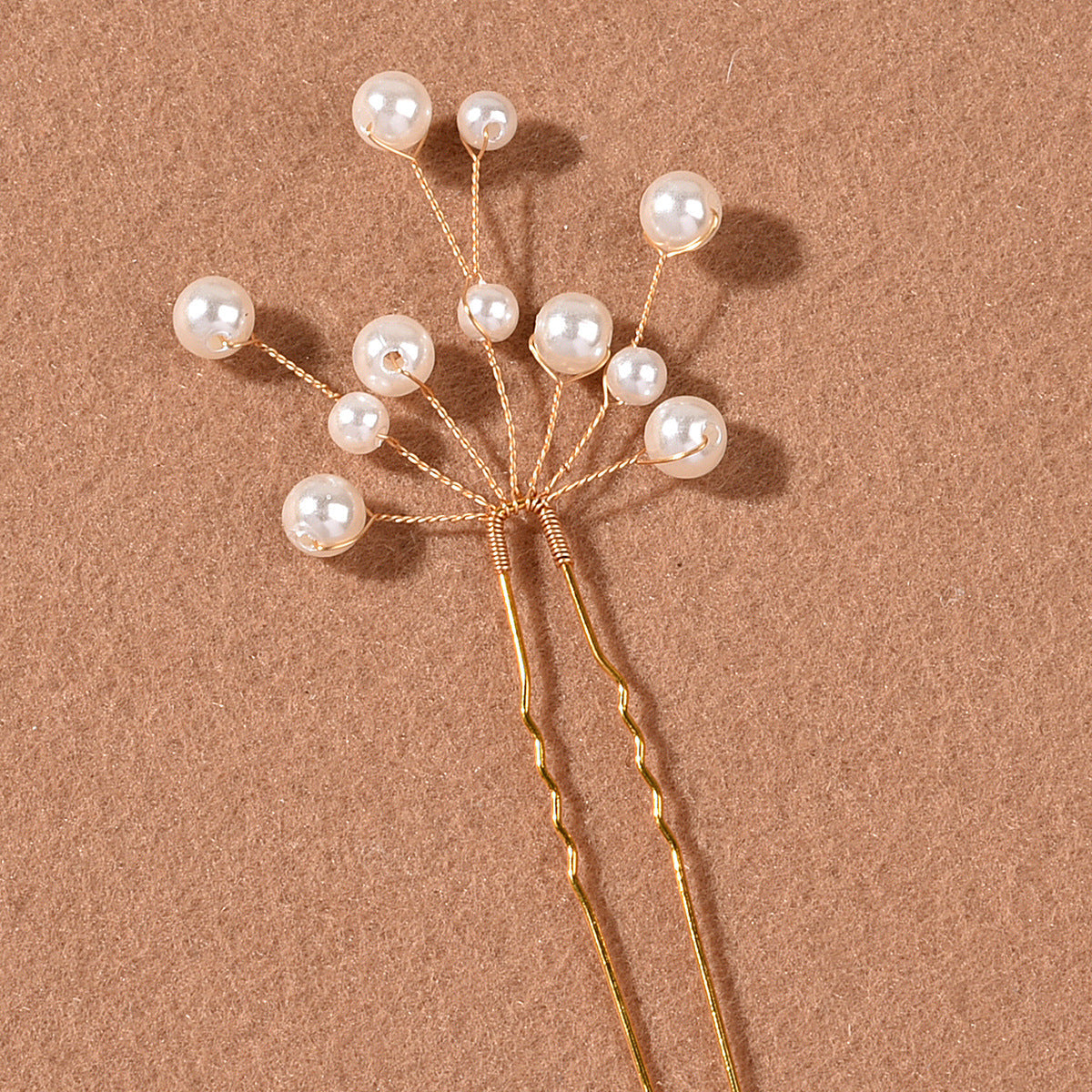 Bridal Pearl Flower Hairpin U-Shaped Hair Accessory for Wedding