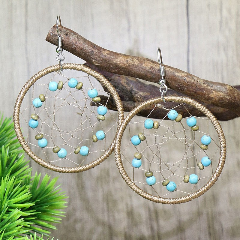 Handmade Geometric Hoop Earrings Set Vintage Heart Accessories