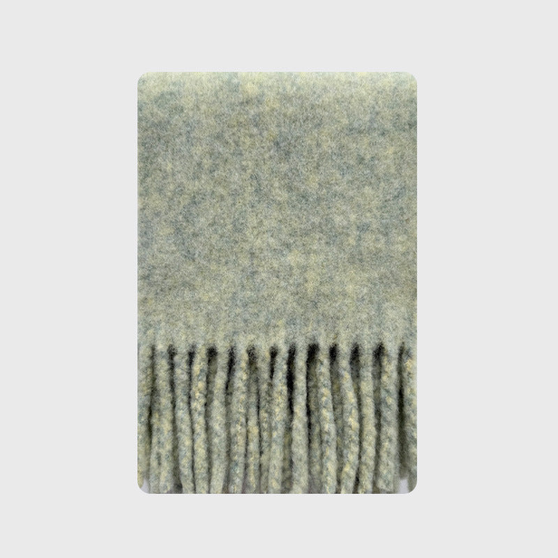 Chunky Tassel Solid Wool Scarf for Women
