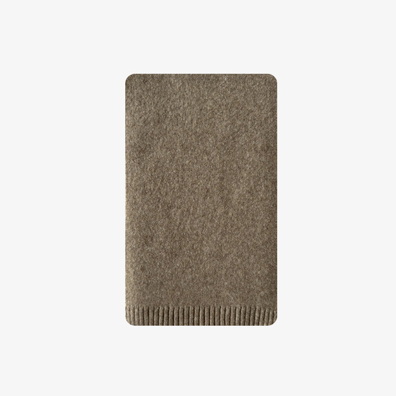 Winter Knit Solid Color Wool Blend Warm Scarf
