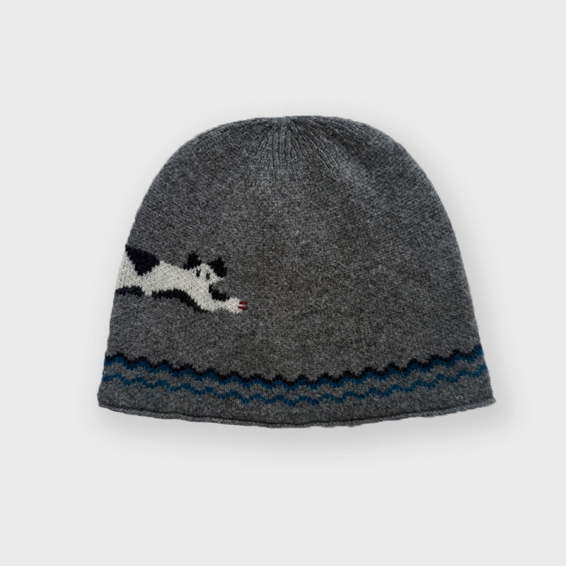 100% Pure Wool Cat Beanie Soft Knit Winter Hat
