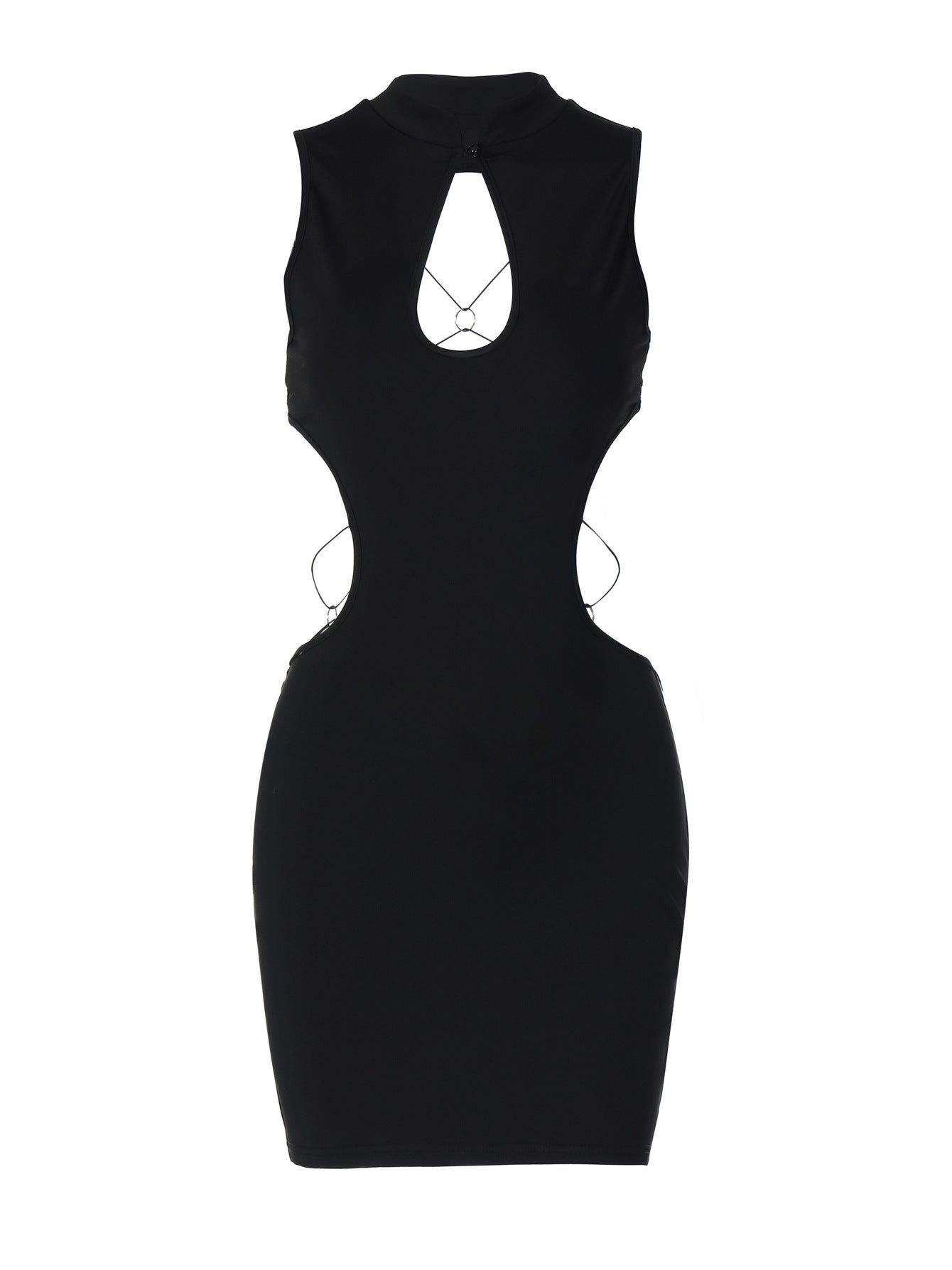 Sexy Backless Cut-Out Dress With Butterfly Metal Accents