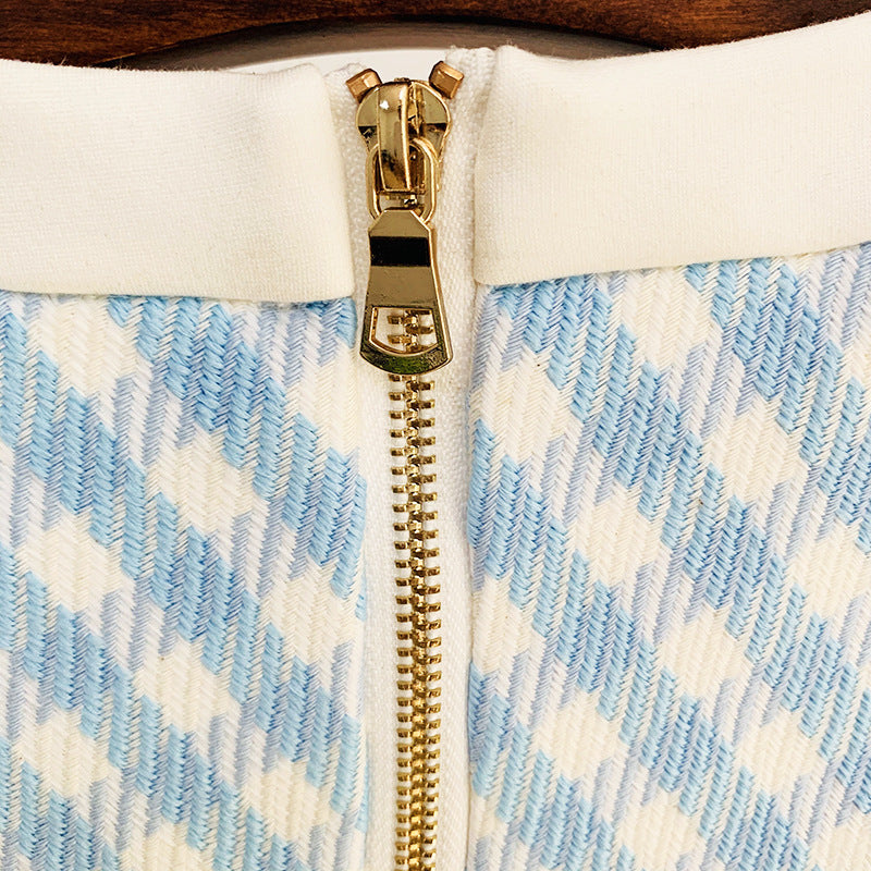 Lion Button Color Block Dress