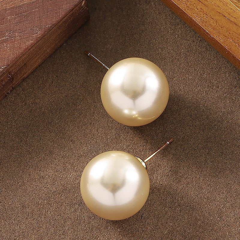 Fashionable Geometric Pearl Earrings With Sterling Silver Posts