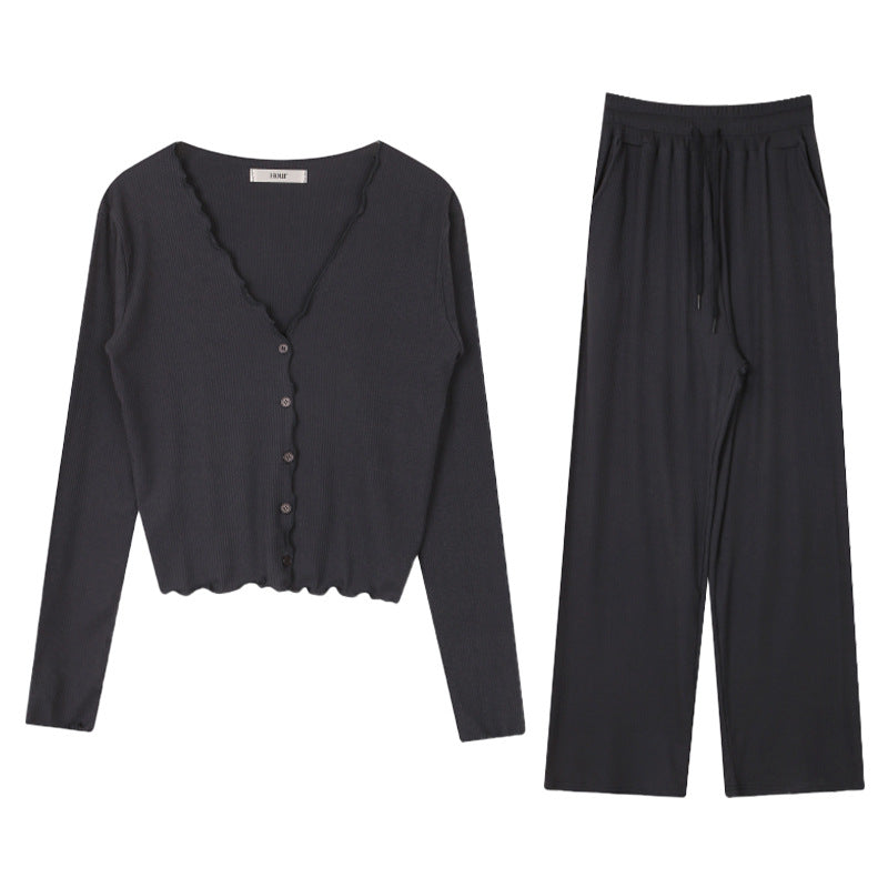 Casual Solid Color Pajama Set for Women