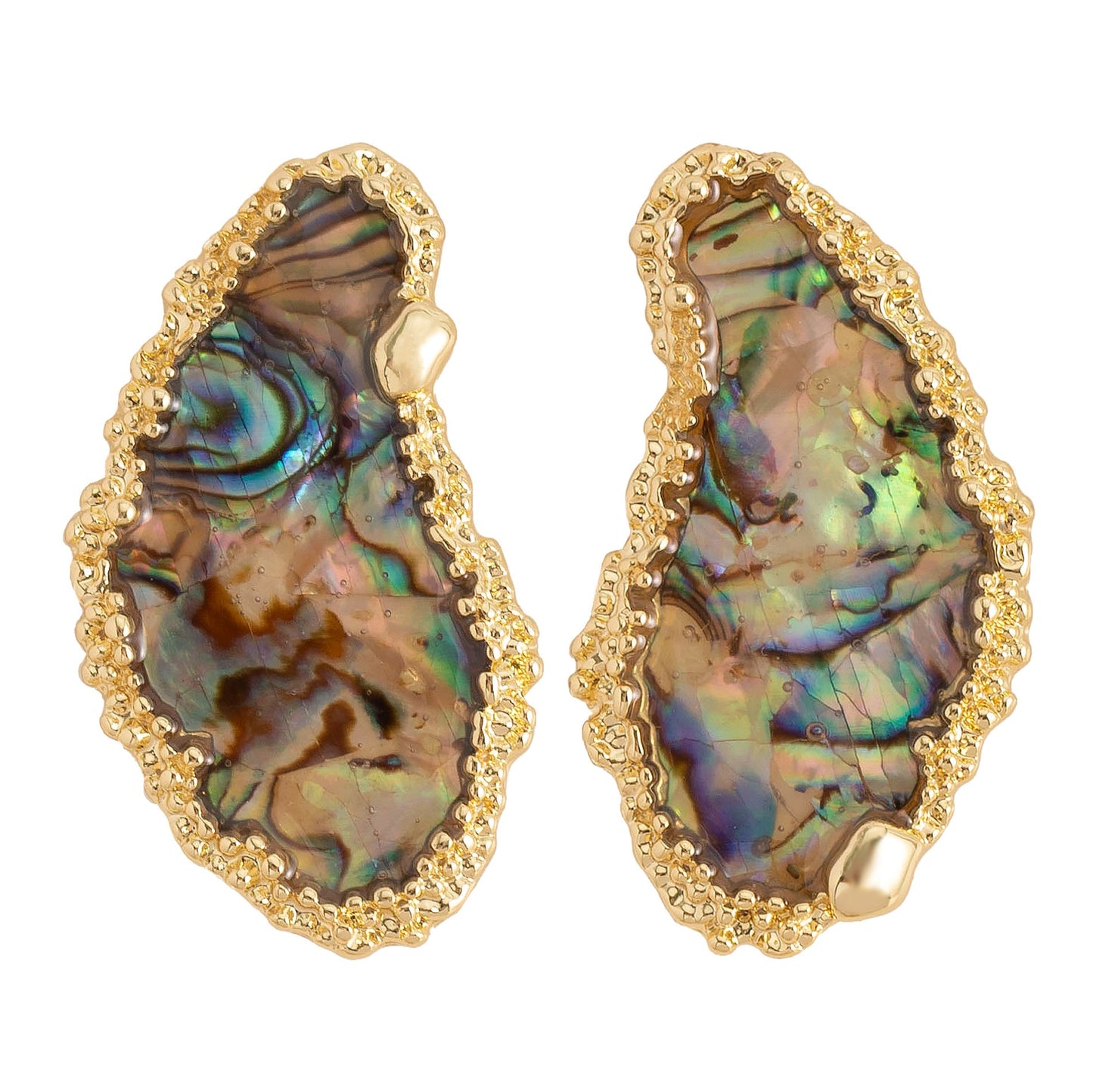 Chic Geometric Abalone Shell Earrings With 925 Silver Posts