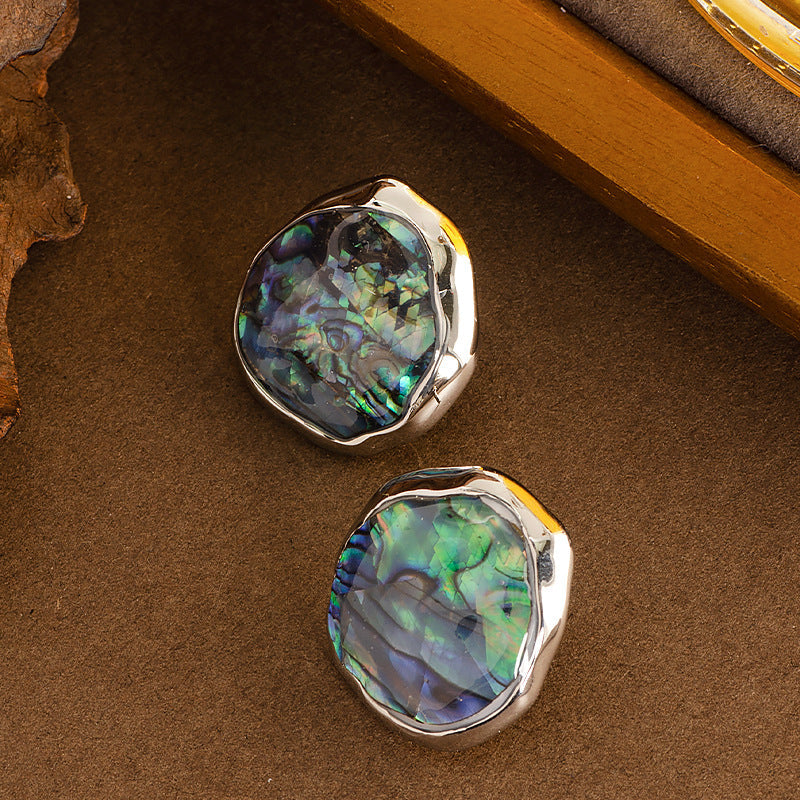 Chic Natural Abalone Shell Stud Earrings