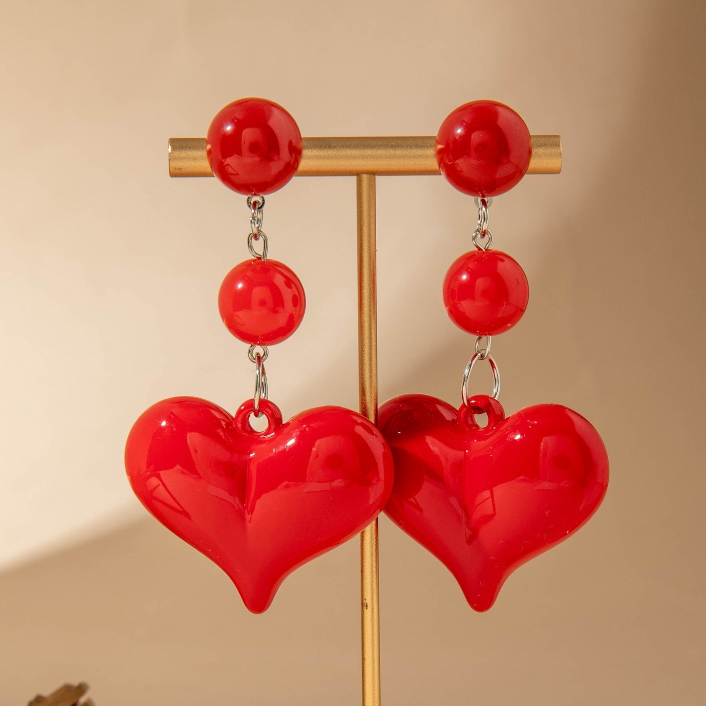 Vintage Minimalist Bow Heart Earrings Acrylic Valentine Jewelry
