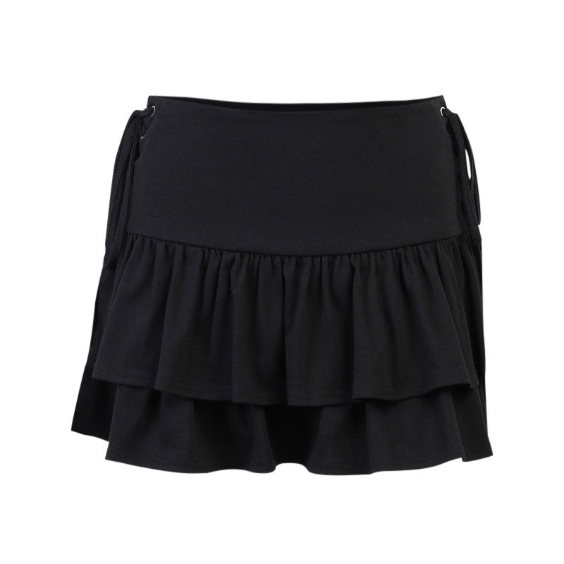 Sleeveless Black Mini Skirt With Side Ties