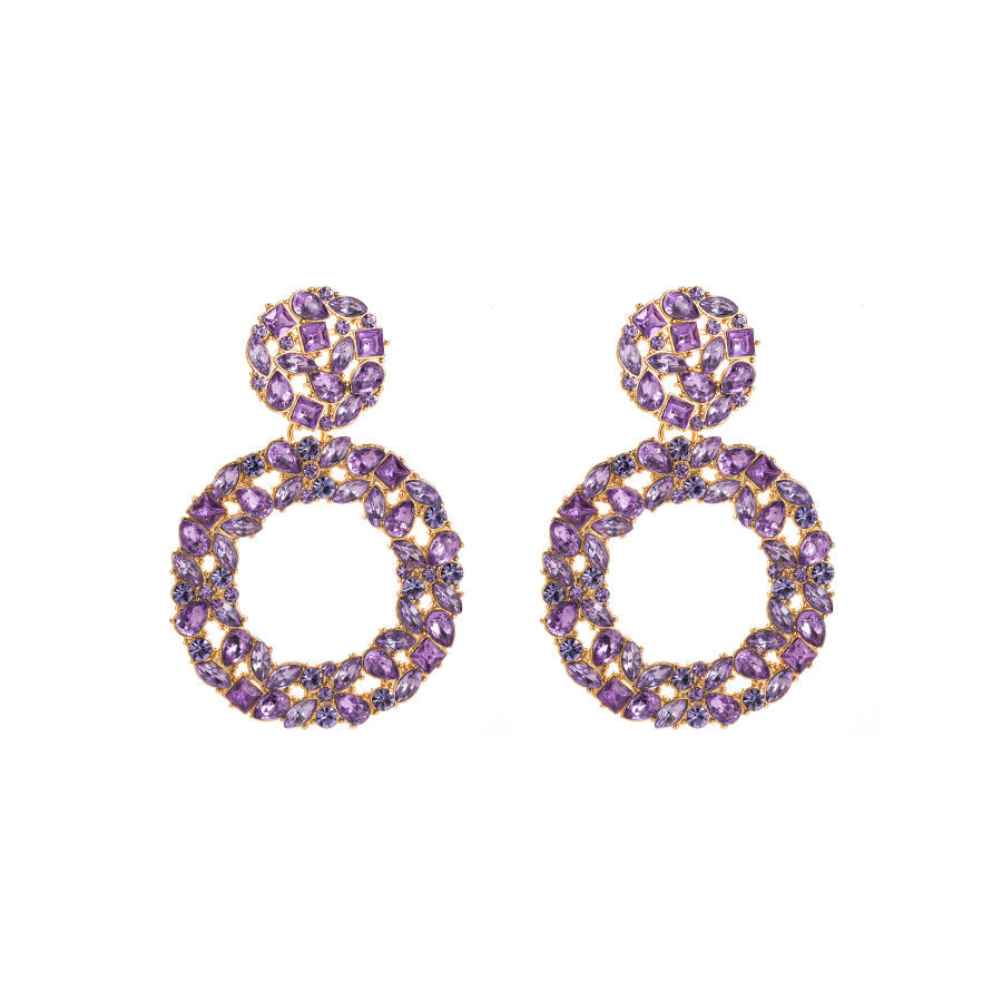 Geometric Crystal Drop Earrings Trendy Fashion Statement