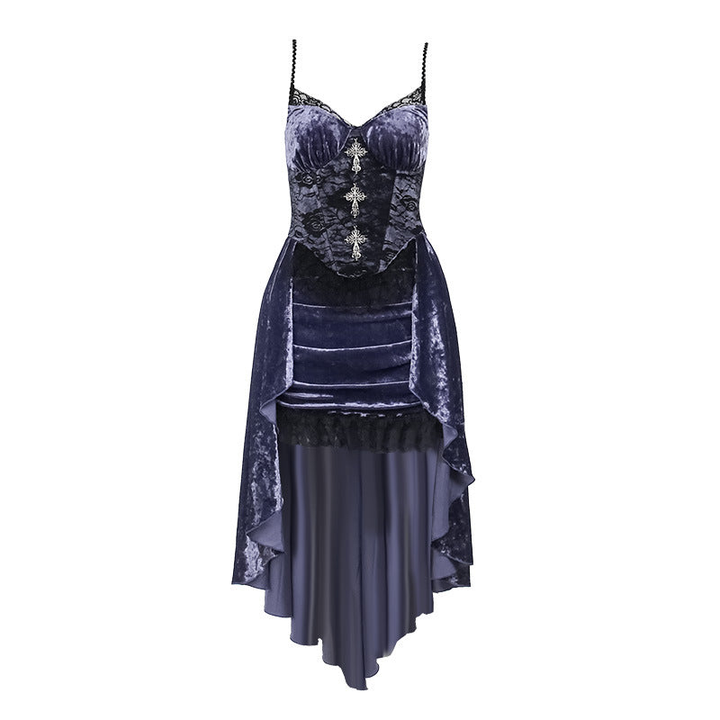 Sleek Purple Spaghetti Strap Bodycon Dress