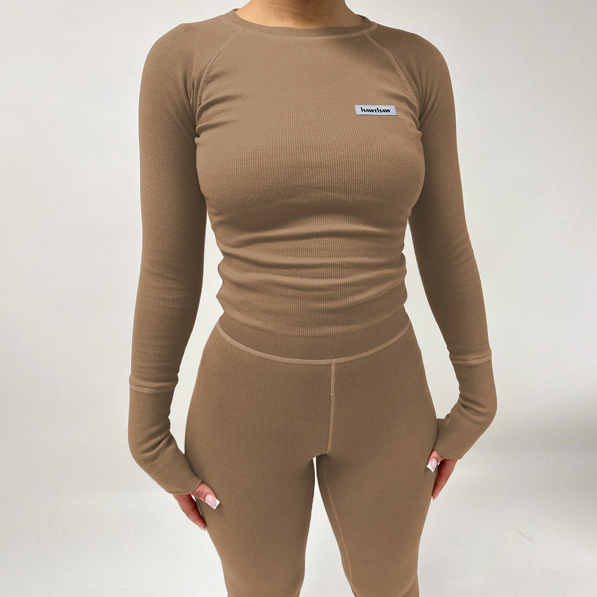 Trendy Sports Yoga Outfit with Long Sleeve Top and Pants