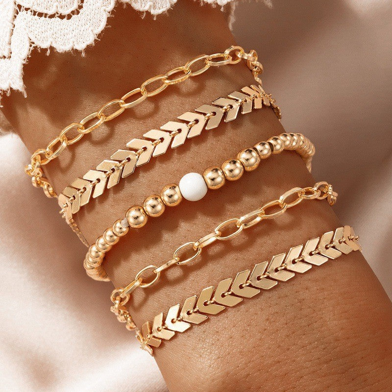 Vintage Geometric Twist Alloy Bracelet For Women