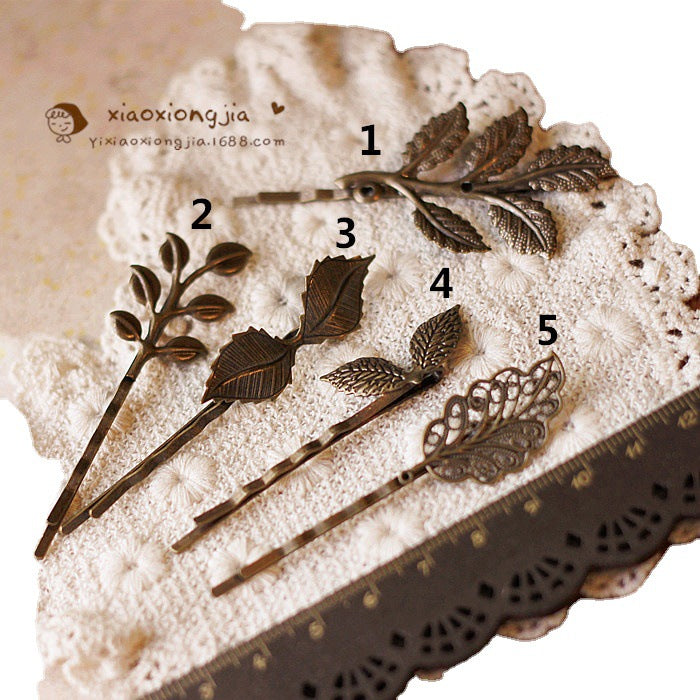Vintage Leaf Hair Clips Retro Forest Style Hair Accessories