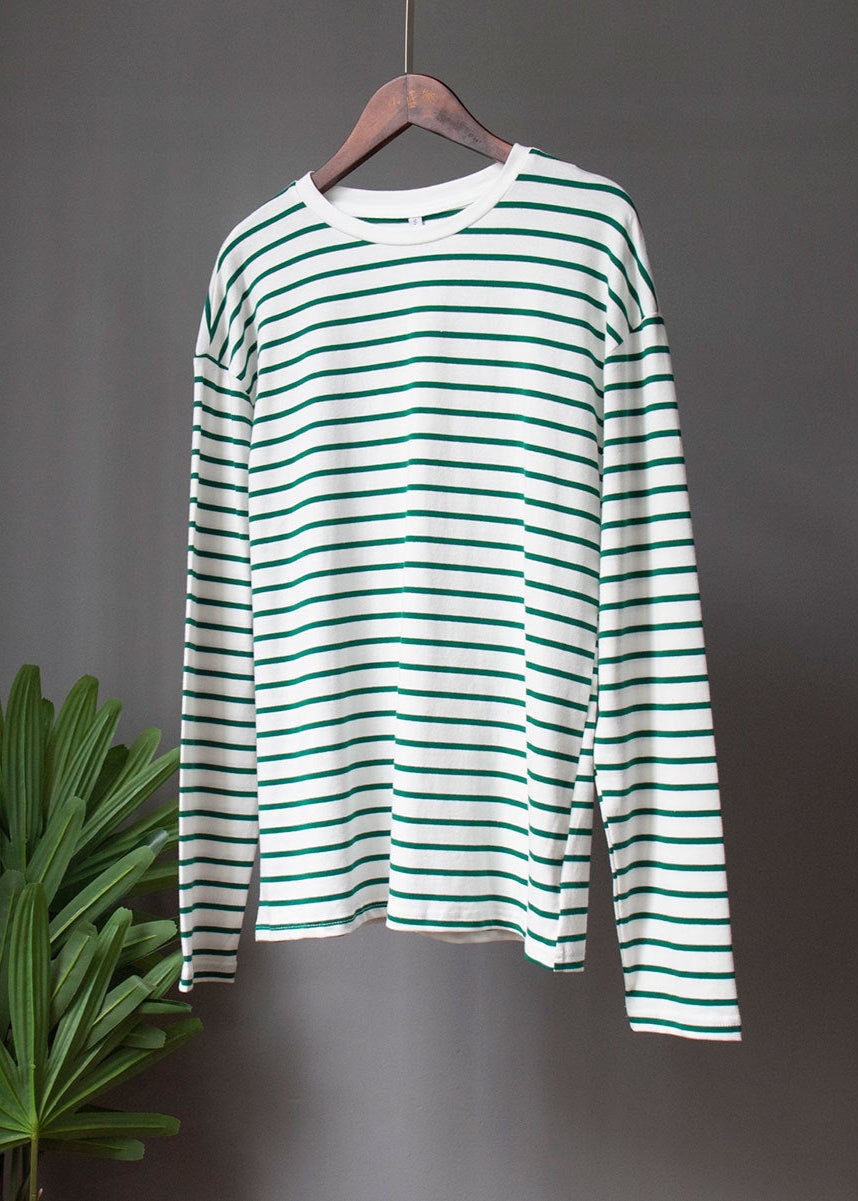 Rust Stripe Cotton Long Sleeve Tee