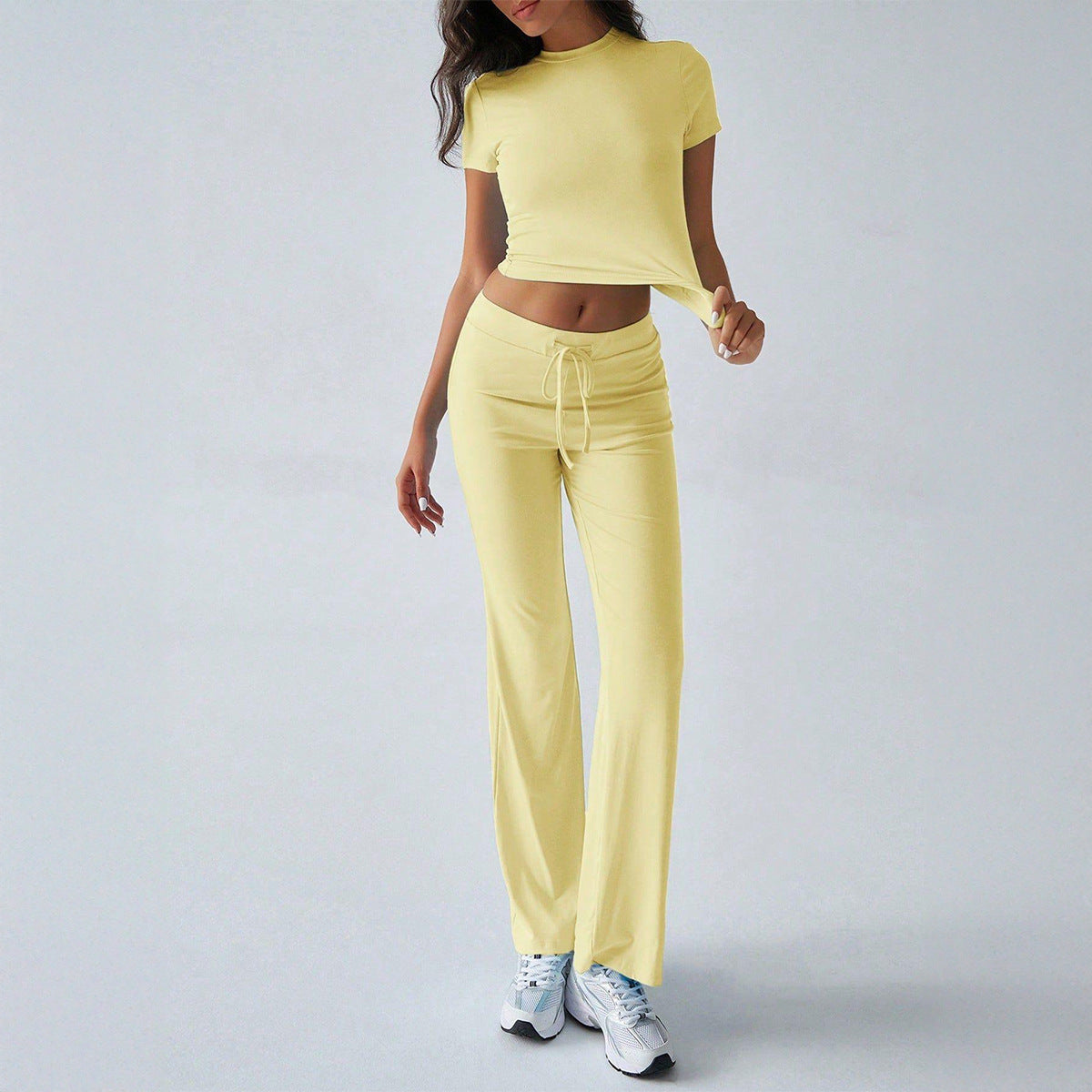 Elegant Solid Color Casual Set for Women