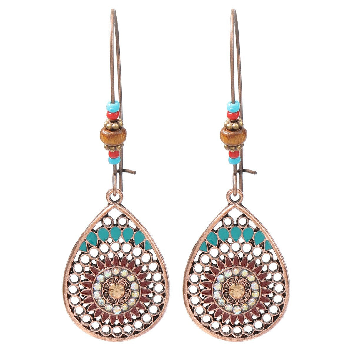 Bohemian Style Hollow Circle Drop Earrings for Women