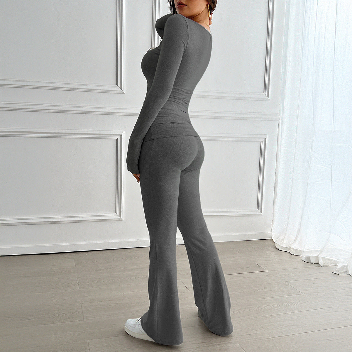 Y2K Sports Style T-Shirt & Long Pants Set for Women
