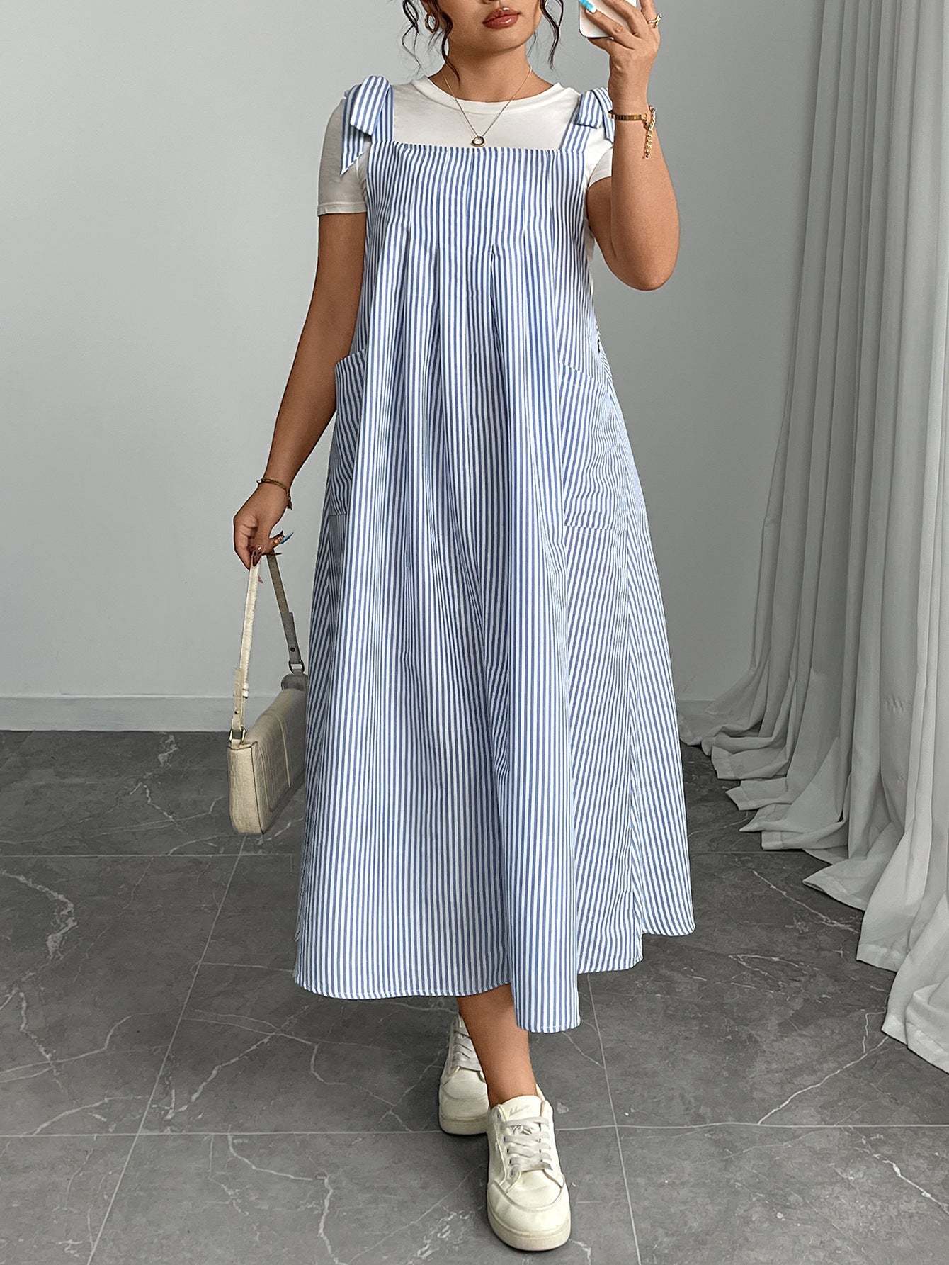 Chic Plus Size Solid Color Maxi Dress For Women