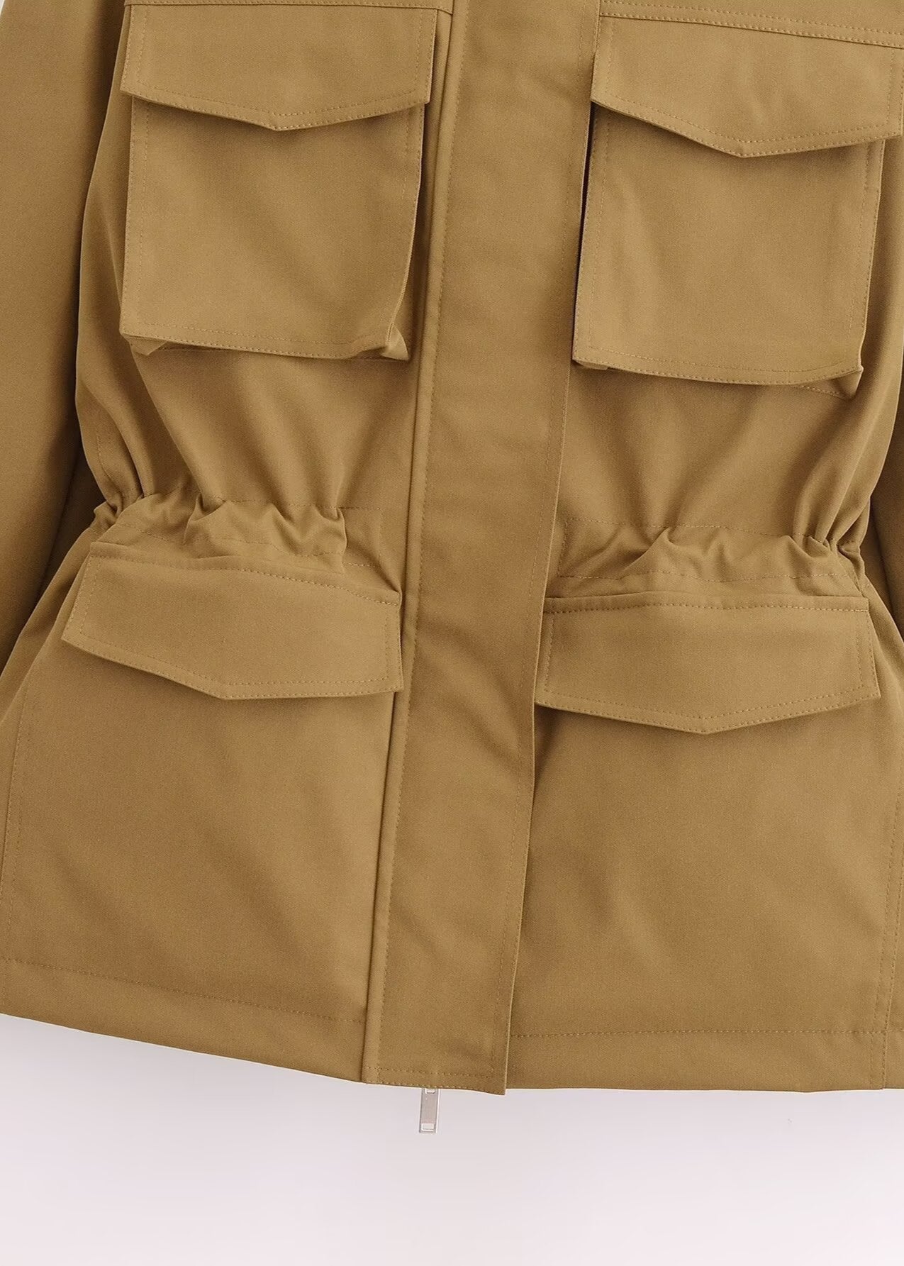 Utility Pocket Jacket Durable Weather Resistant Brown