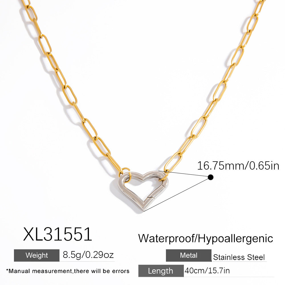 Stainless Steel Heart Pendant Necklace for Women Stylish and Chic