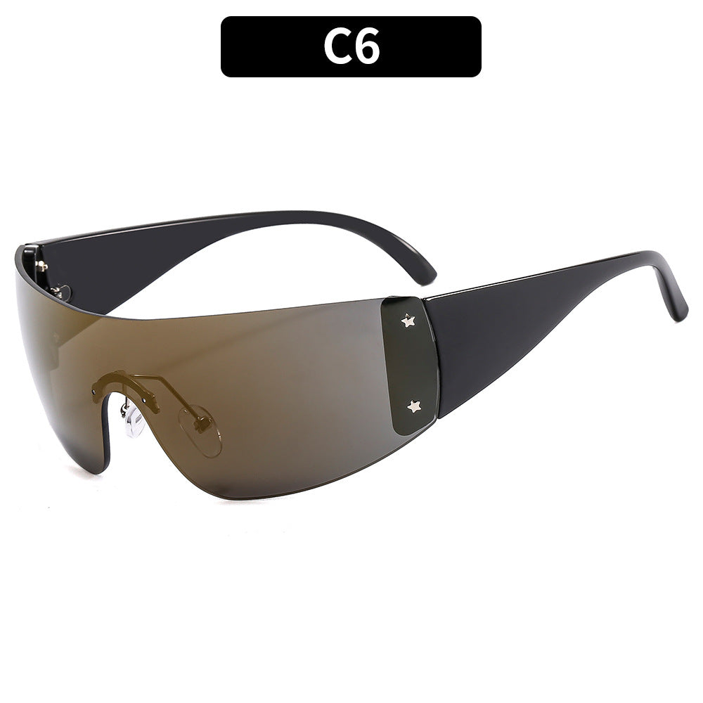 Y2K Star Shaped Rimless Sunglasses Trendy Outdoor Eyewear