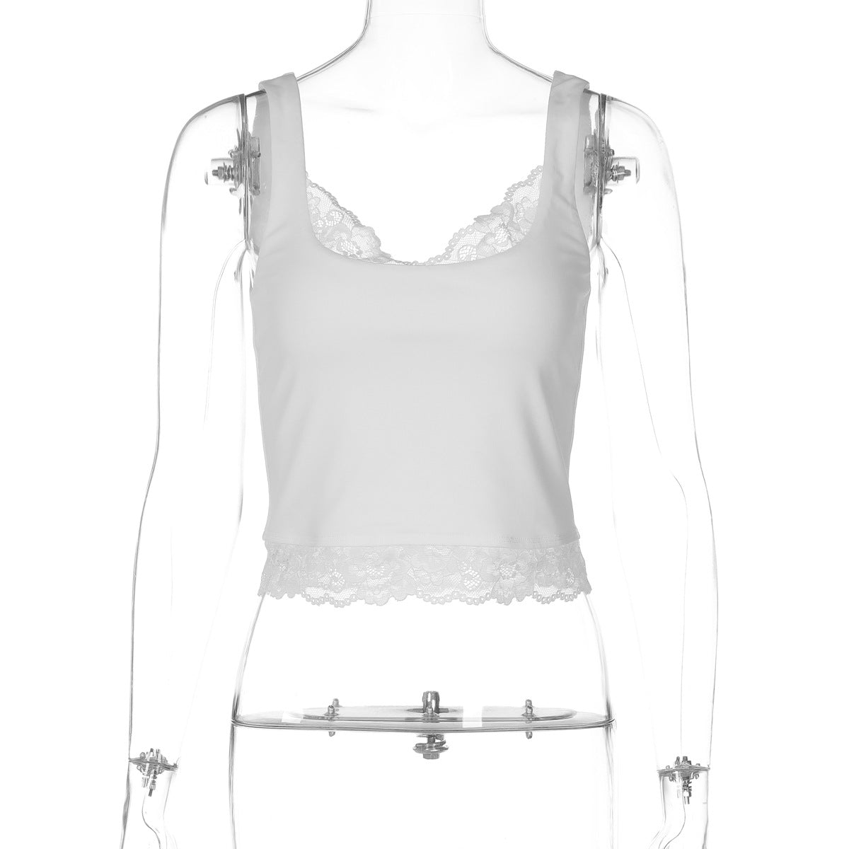 Trendy Sexy Lace-Trimmed Crop Top for Stylish Women