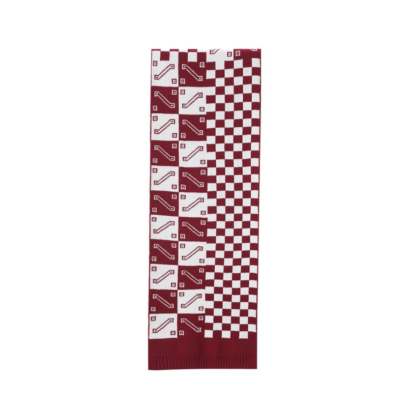 Minimalist Knit Plaid Cozy Soft Winter Scarf