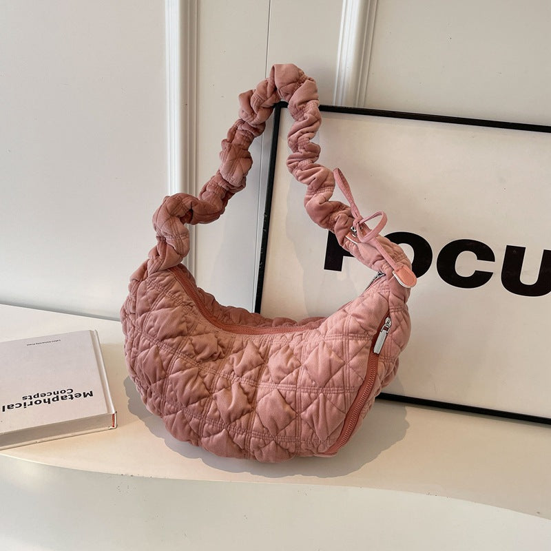 Trendy Velvet Cloud Tote Bag Soft Casual Shoulder Bag