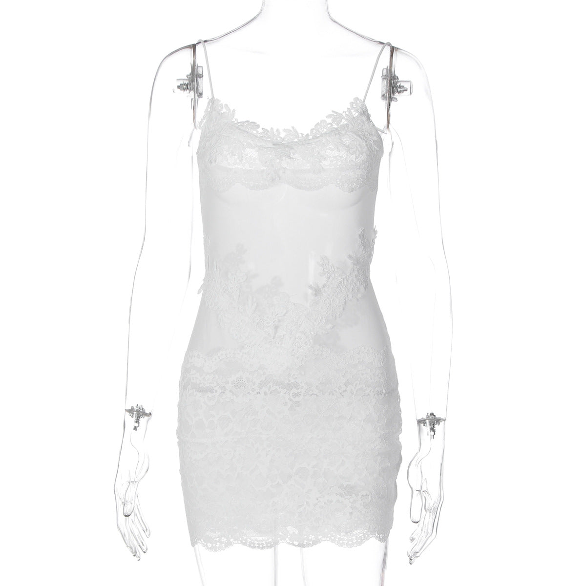 Trendy Lace Bodycon Dress with V-Neck