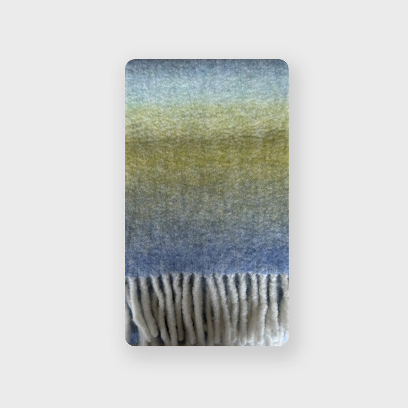 Gradient Wool Blend Scarf Women's Thick Warm Stylish Neck Wrap