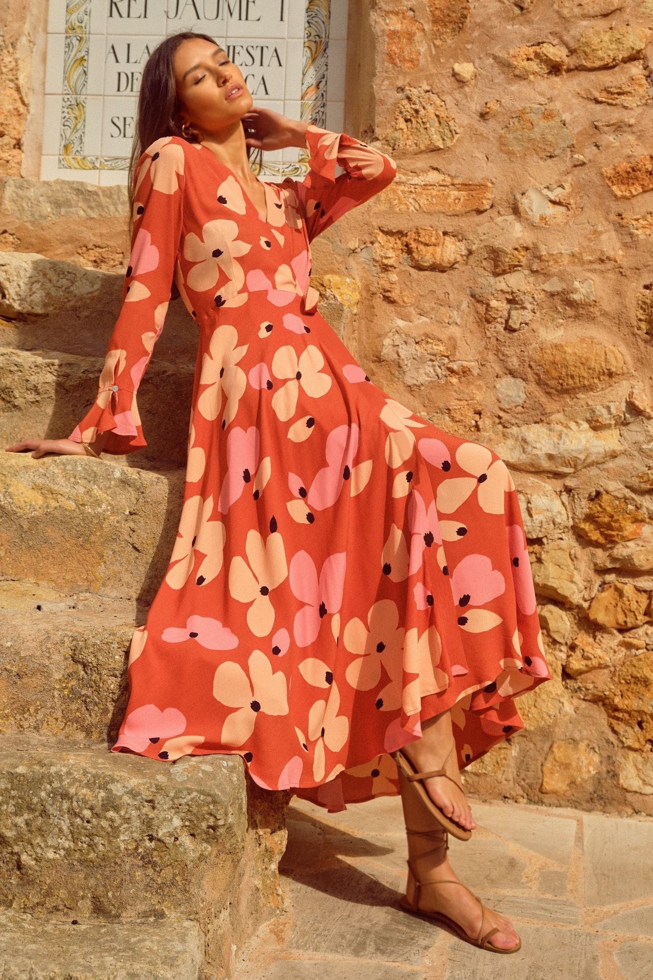Bohemian Women'S V-Neck Print Sexy Dress