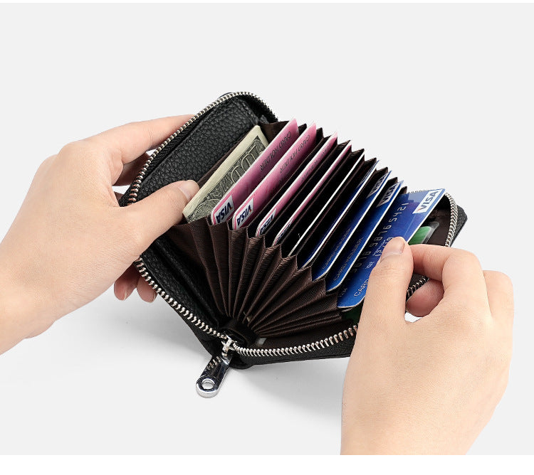Leather Solid Color Card Case Wallets
