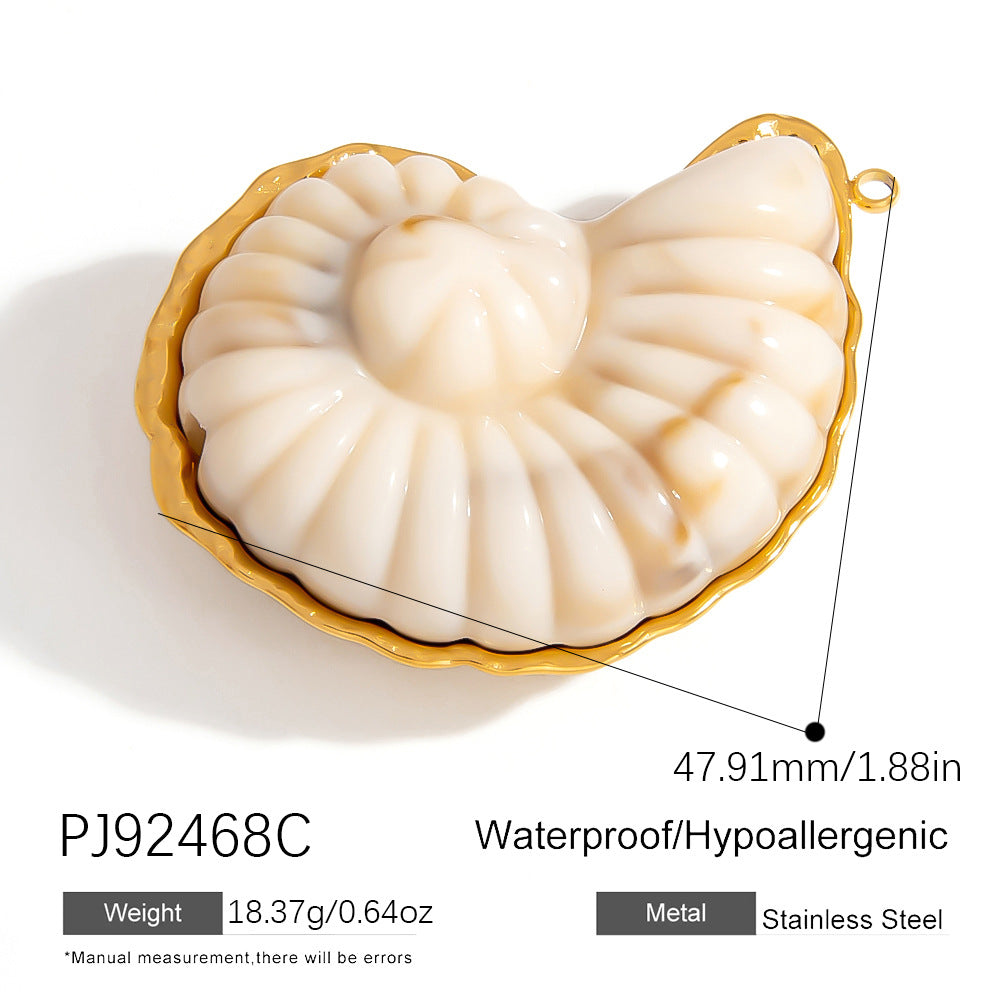 DIY Stainless Steel Jewelry Accessories Colorful Shell Pendant
