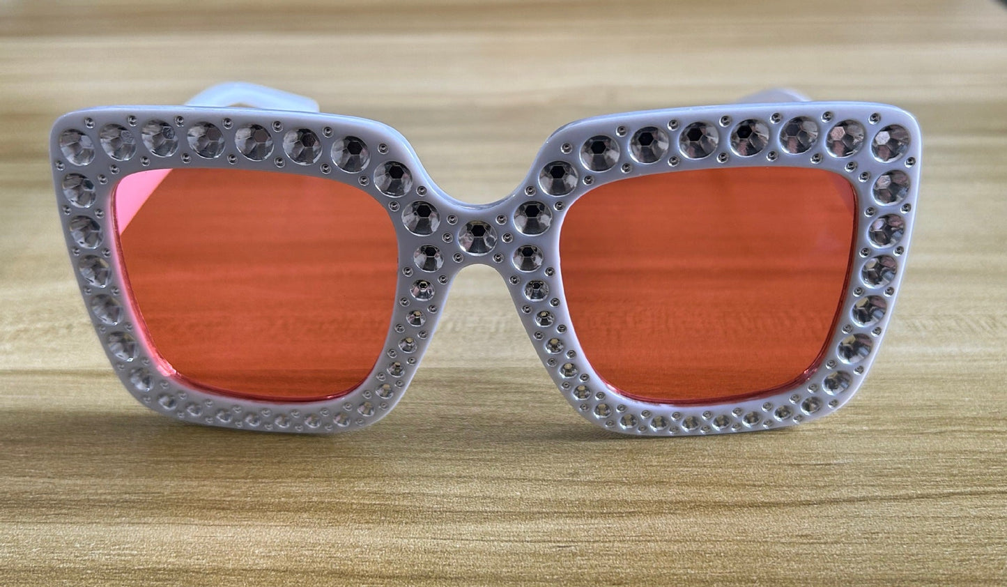 Colorful Disco Party Diamond Frame Sunglasses Retro Style