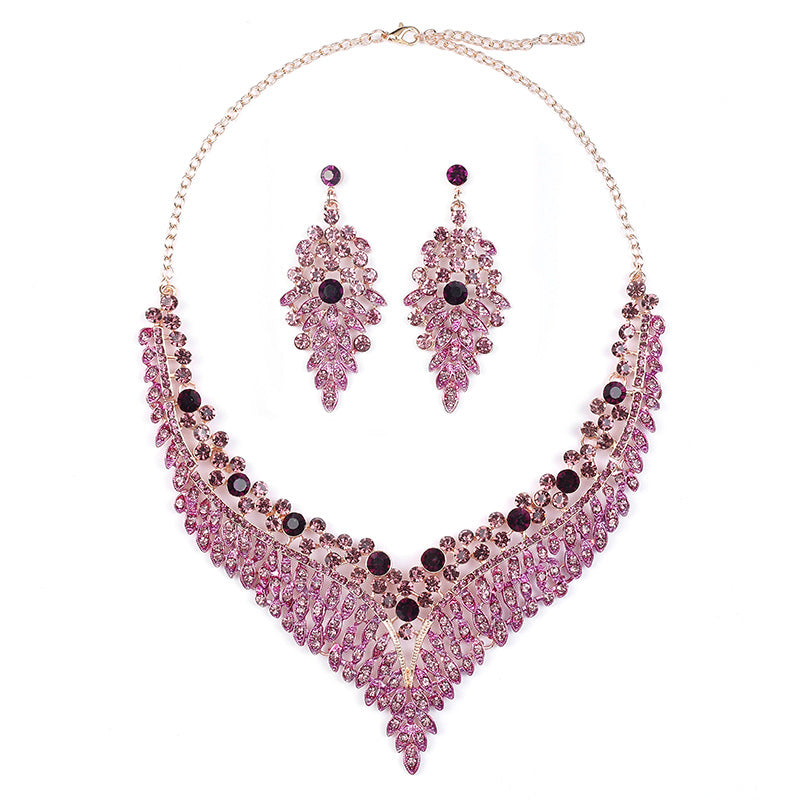 Vintage Floral Necklace and Earring Set Elegant Design for Parties