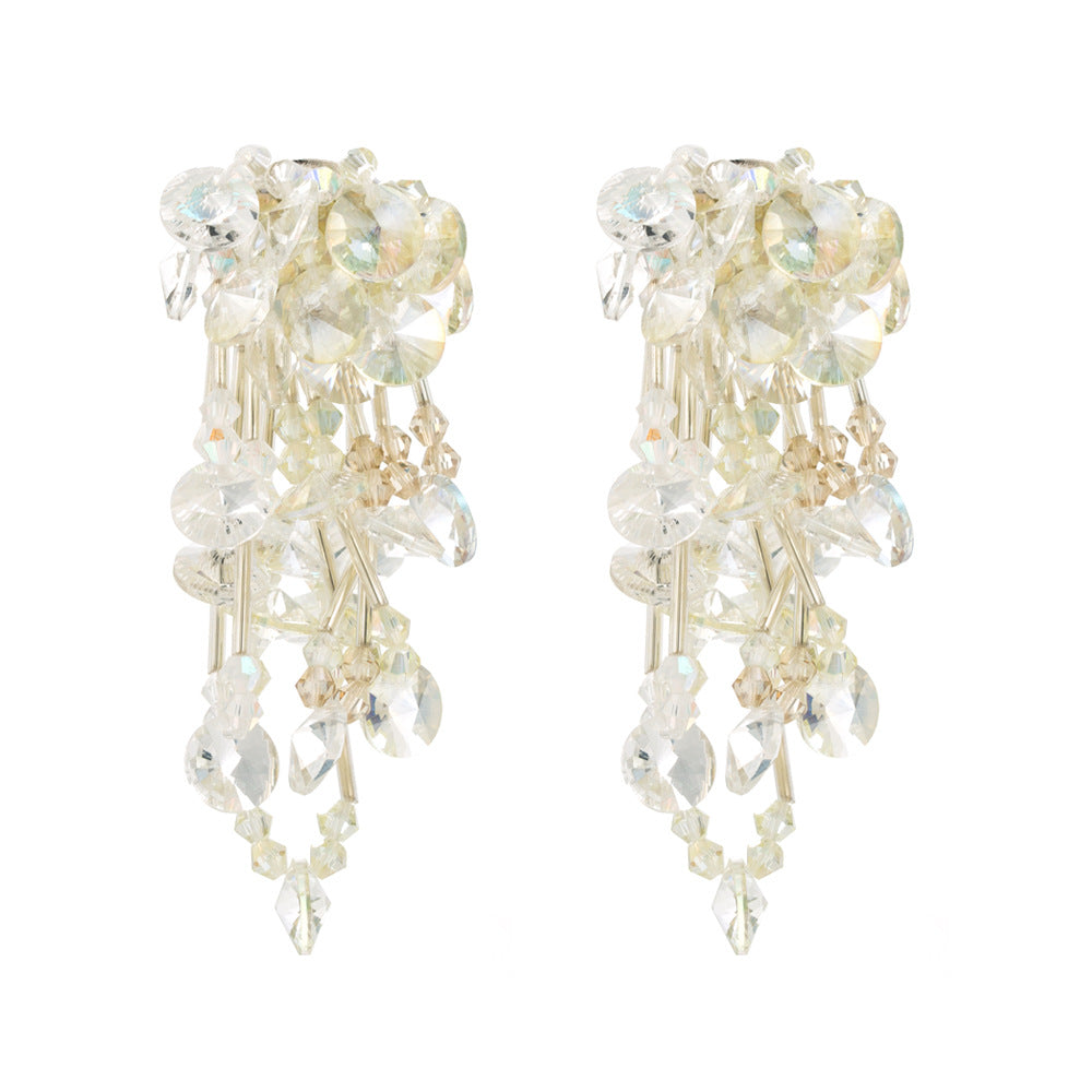 Trendy Geometric Flower Dangle Earrings Gold Plated Fashion