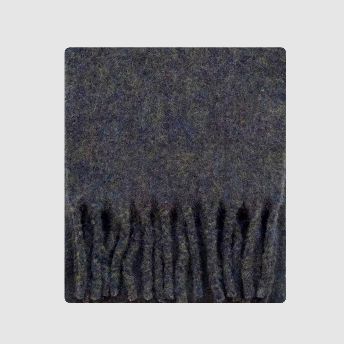 Chunky Knit Wool Blend Scarf with Fringe - Soft Casual Style