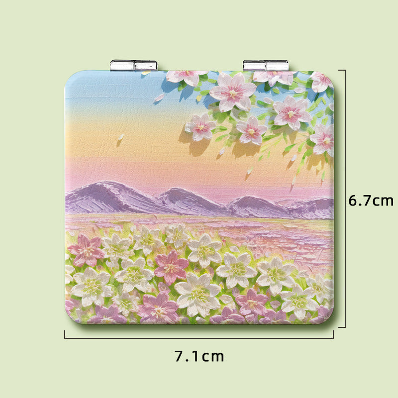 Portable Dual-Sided Folding Makeup Mirror