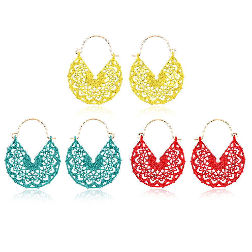 Bohemian Geometric Tassel Earrings Set