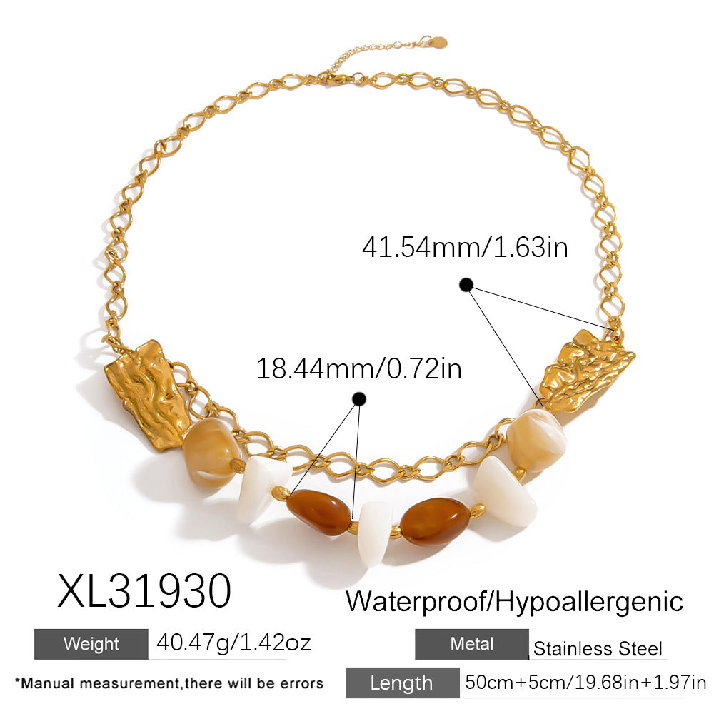 Geometric Stainless Steel Necklace Lightweight Luxury for Women
