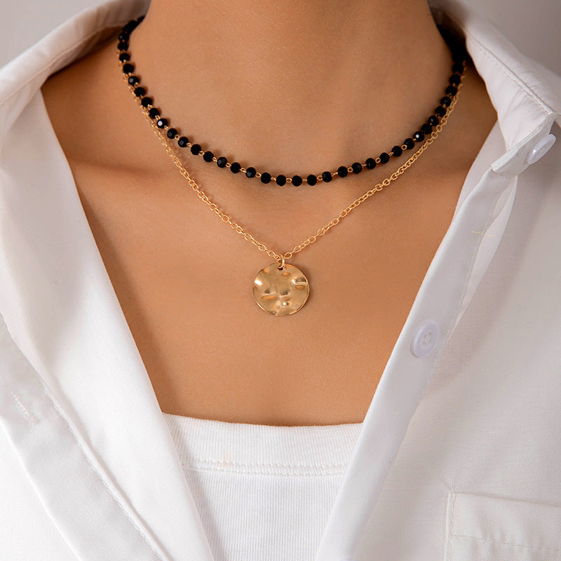 Trendy Minimalist Beaded Necklace With Resin Pendant