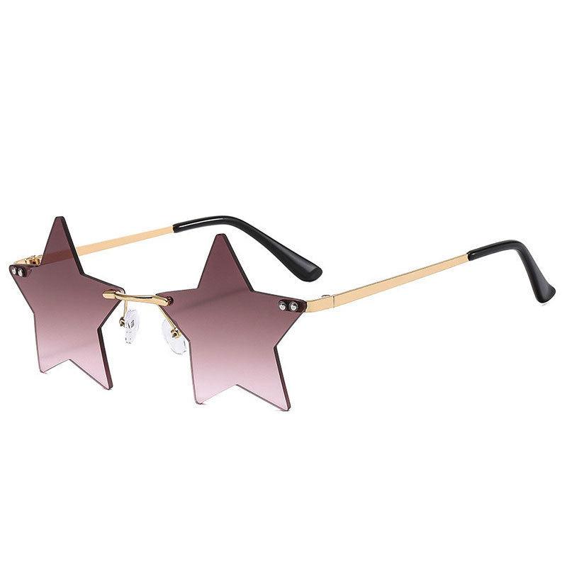 Fashionable Frameworkless Star-Shaped Sunglasses Punk Style