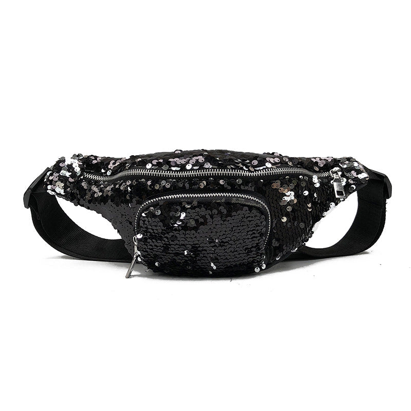 Trendy Women's Sequin Crossbody Chest Bag