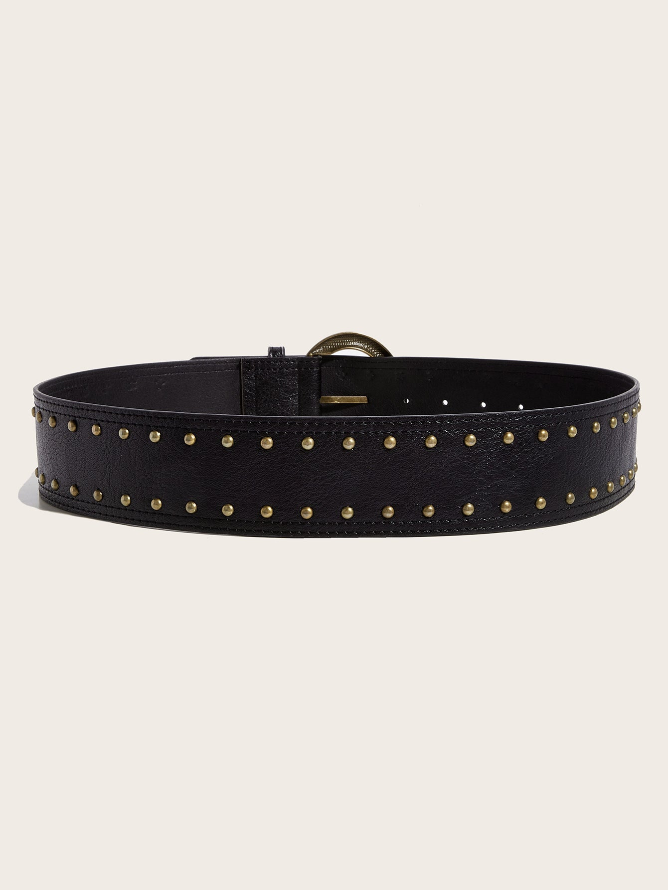 Punk Studs Leather Wide Belt